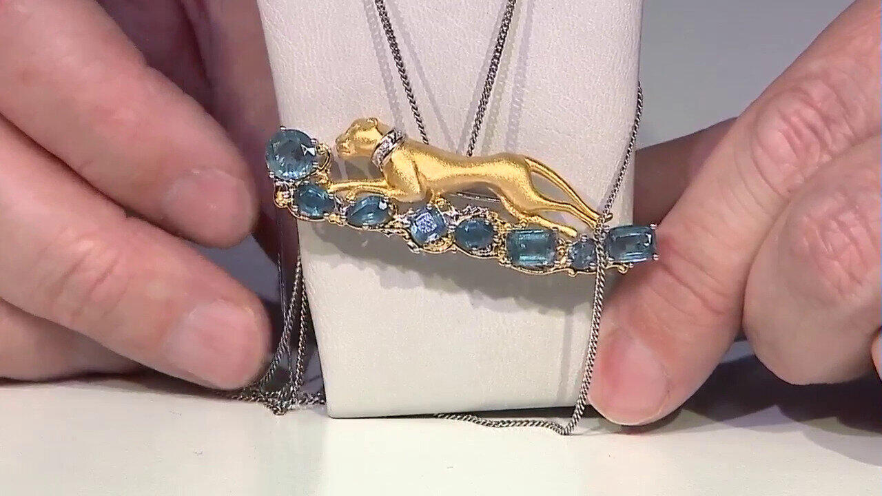 Video Colgante en plata con Cianita petróleo (Gems en Vogue)