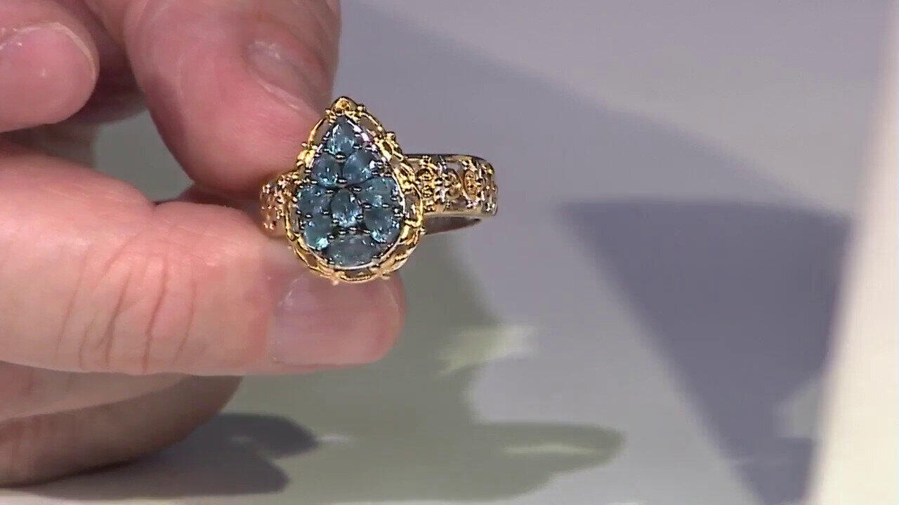 Video Zilveren ring met een Petrol Kyaniet (Gems en Vogue)