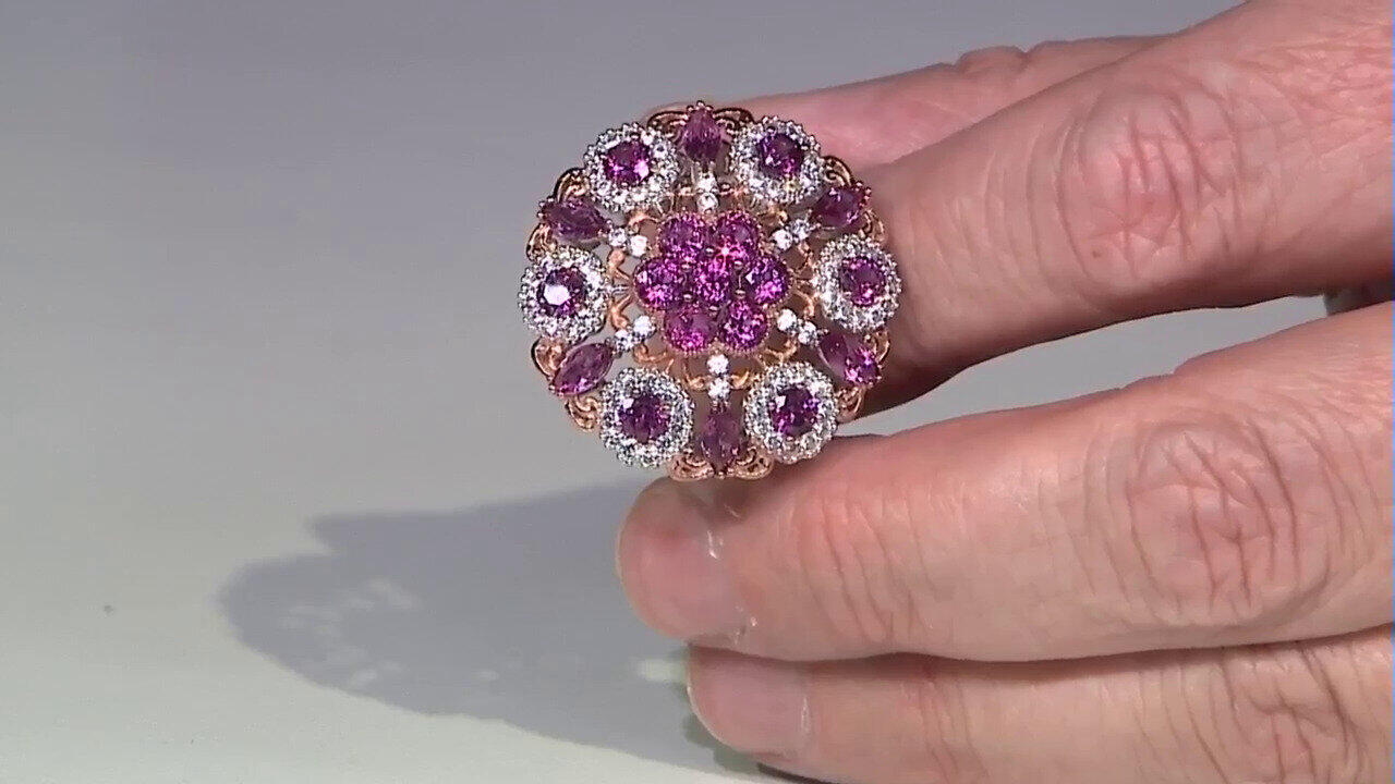 Video Anillo en plata con Granate Magenta (Gems en Vogue)