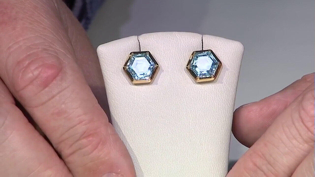 Video Pendientes en plata con Topacio azul cielo