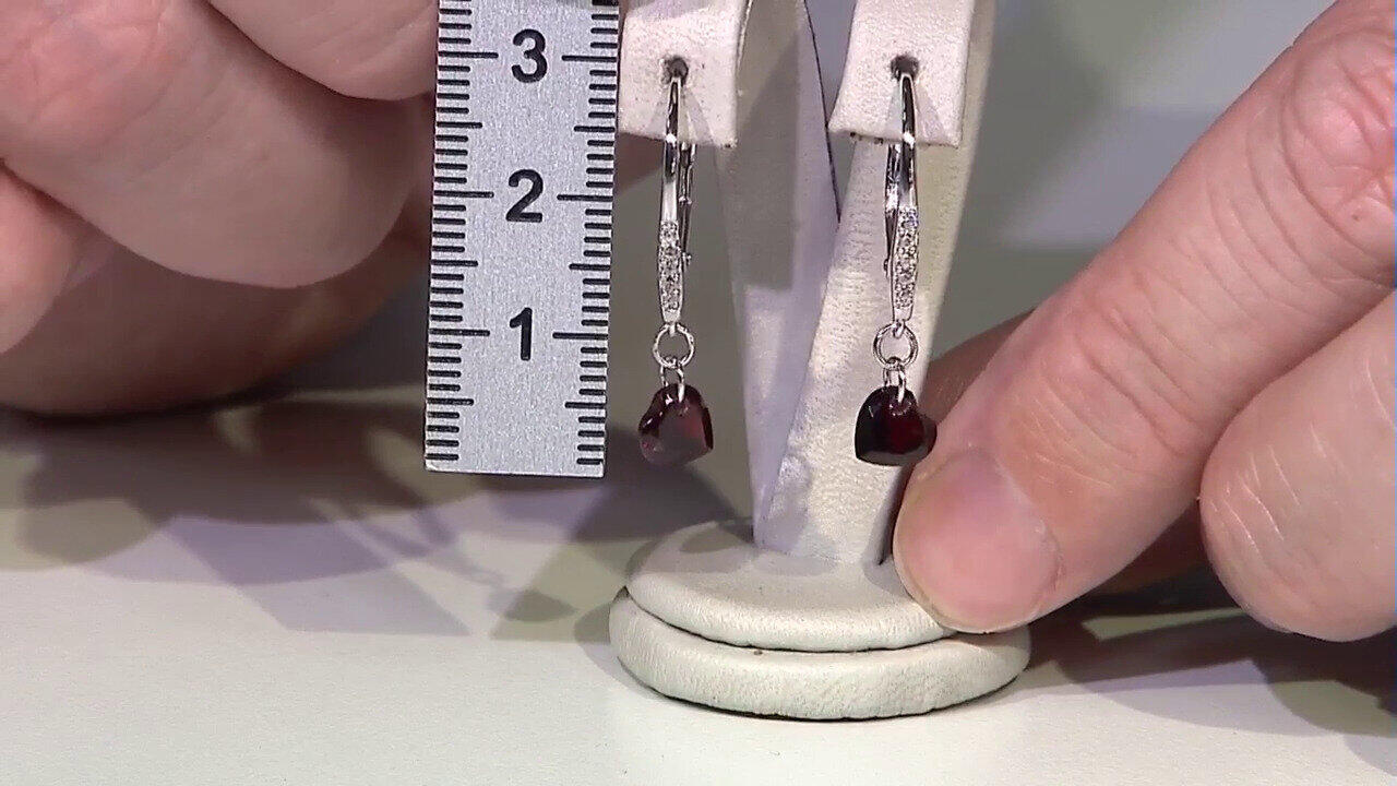 Video Garnet Silver Earrings