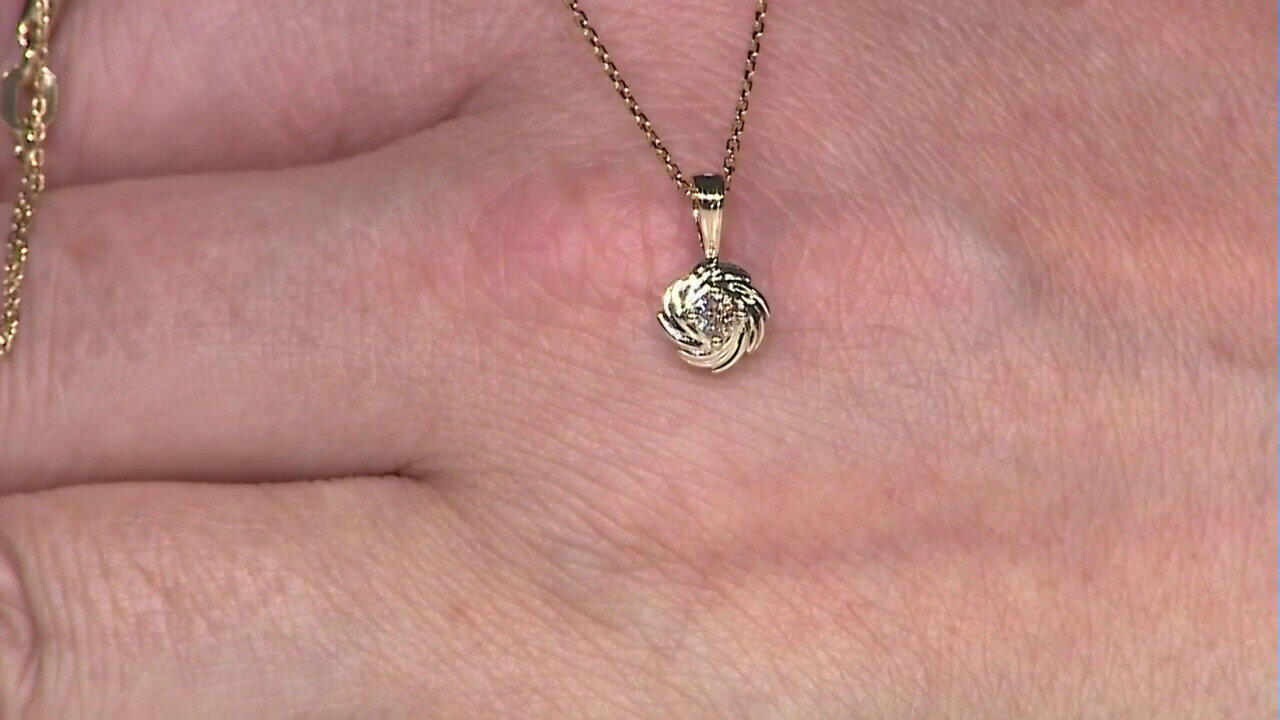 Video Pendentif en or et Diamant champagne I2
