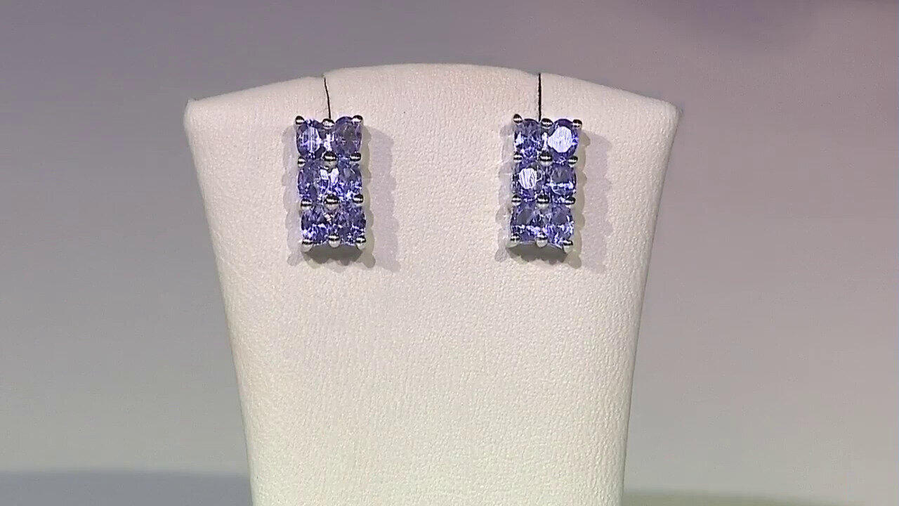 Video Boucles d'oreilles en argent et Tanzanite