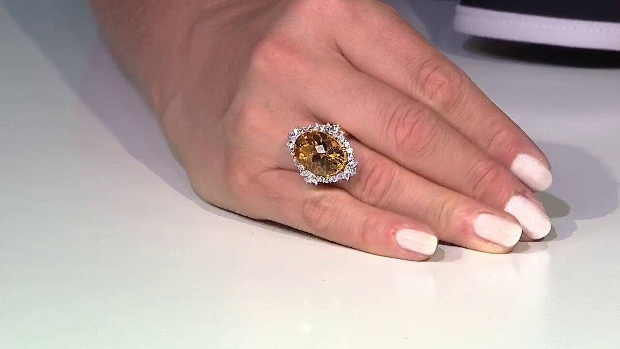 Video Zilveren ring met een citrien (Gems en Vogue)
