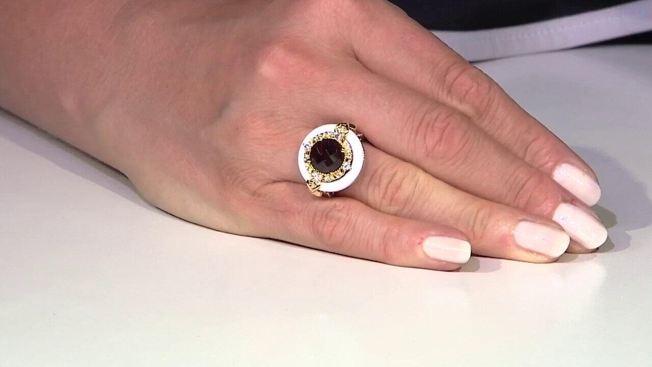 Video Zilveren ring met een Witte onyx (Gems en Vogue)