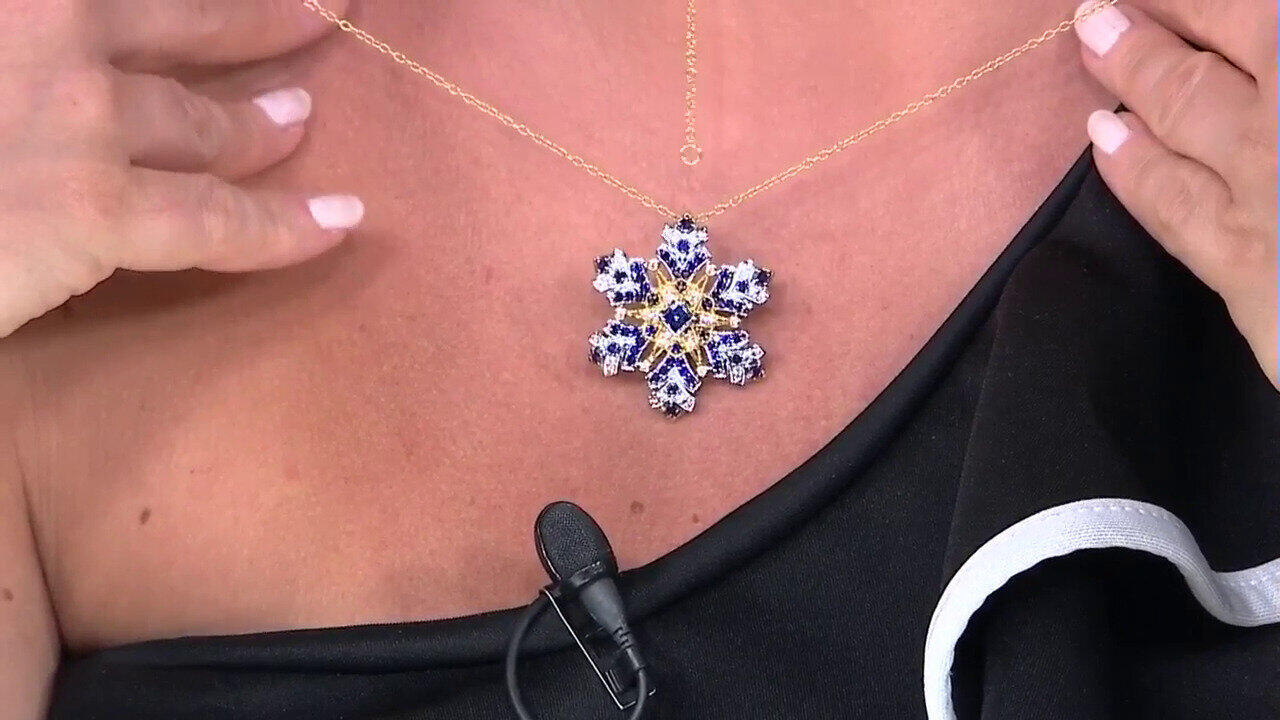 Video Zilveren halsketting met kobaltblauwe spinelstenen (Gems en Vogue)