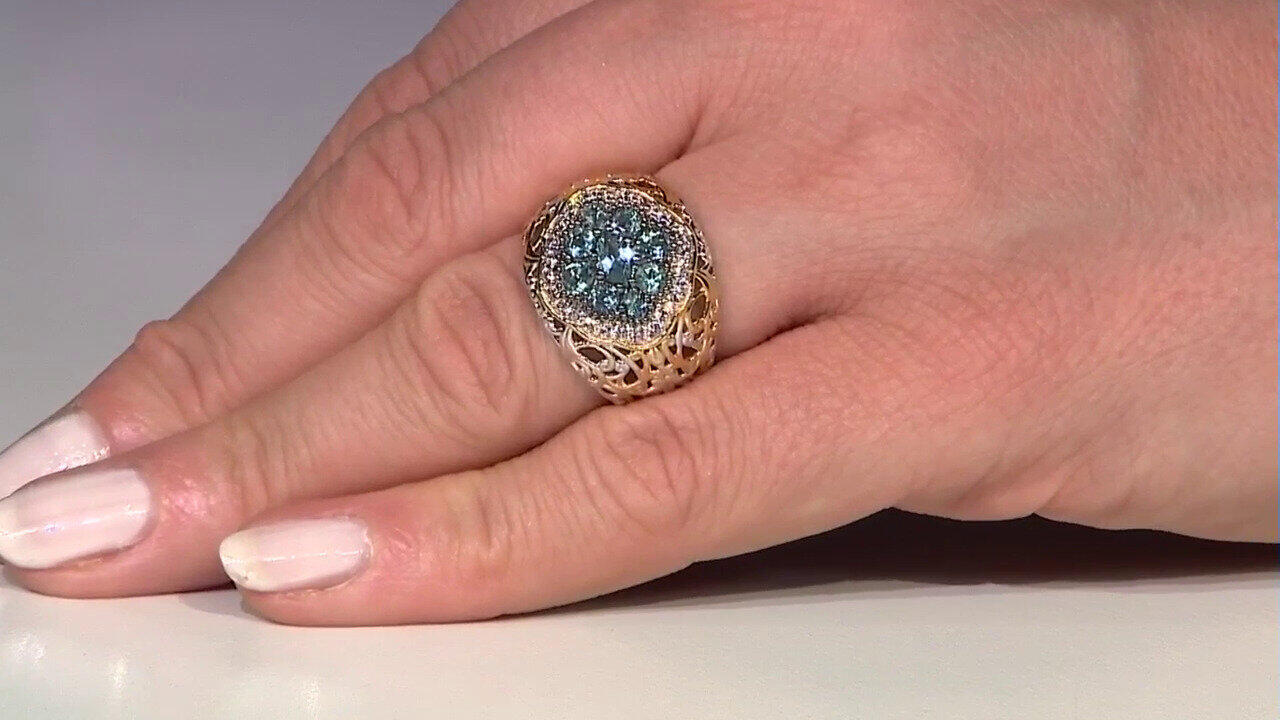Video Bague en argent et Tourmaline bleu pétrole (Gems en Vogue)