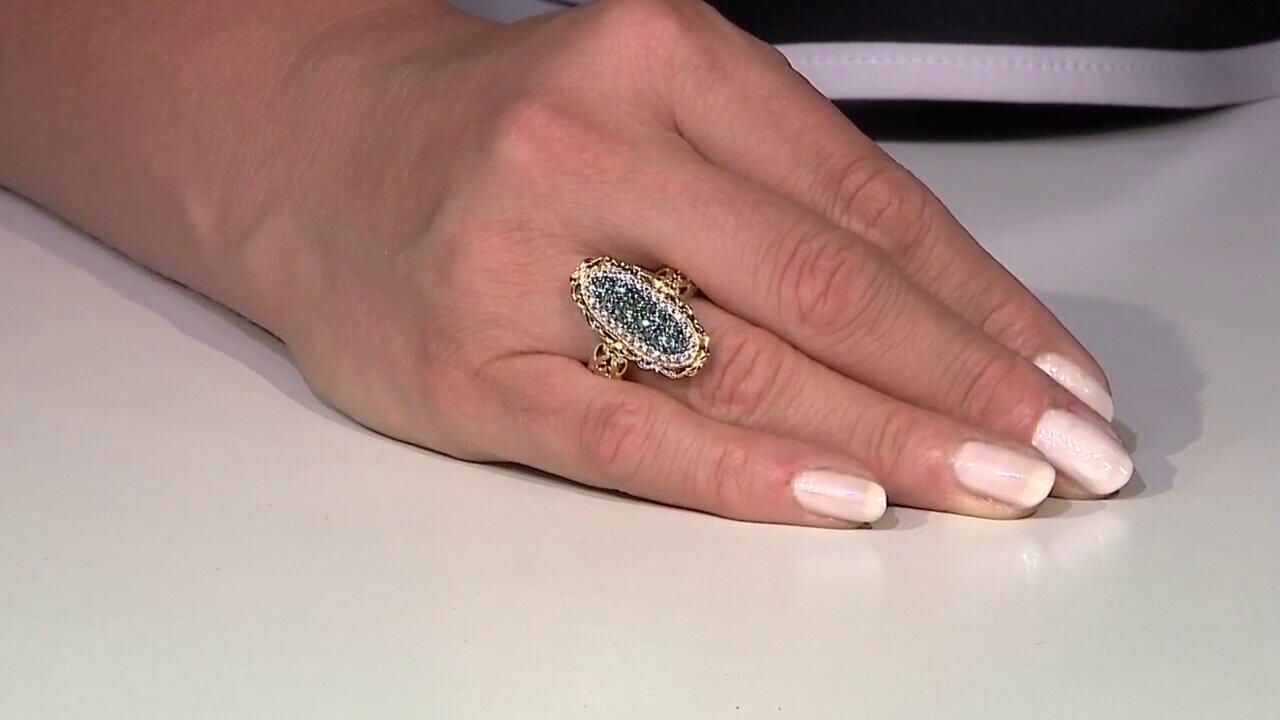 Video Anello in argento con Tormalina Petrolio (Gems en Vogue)