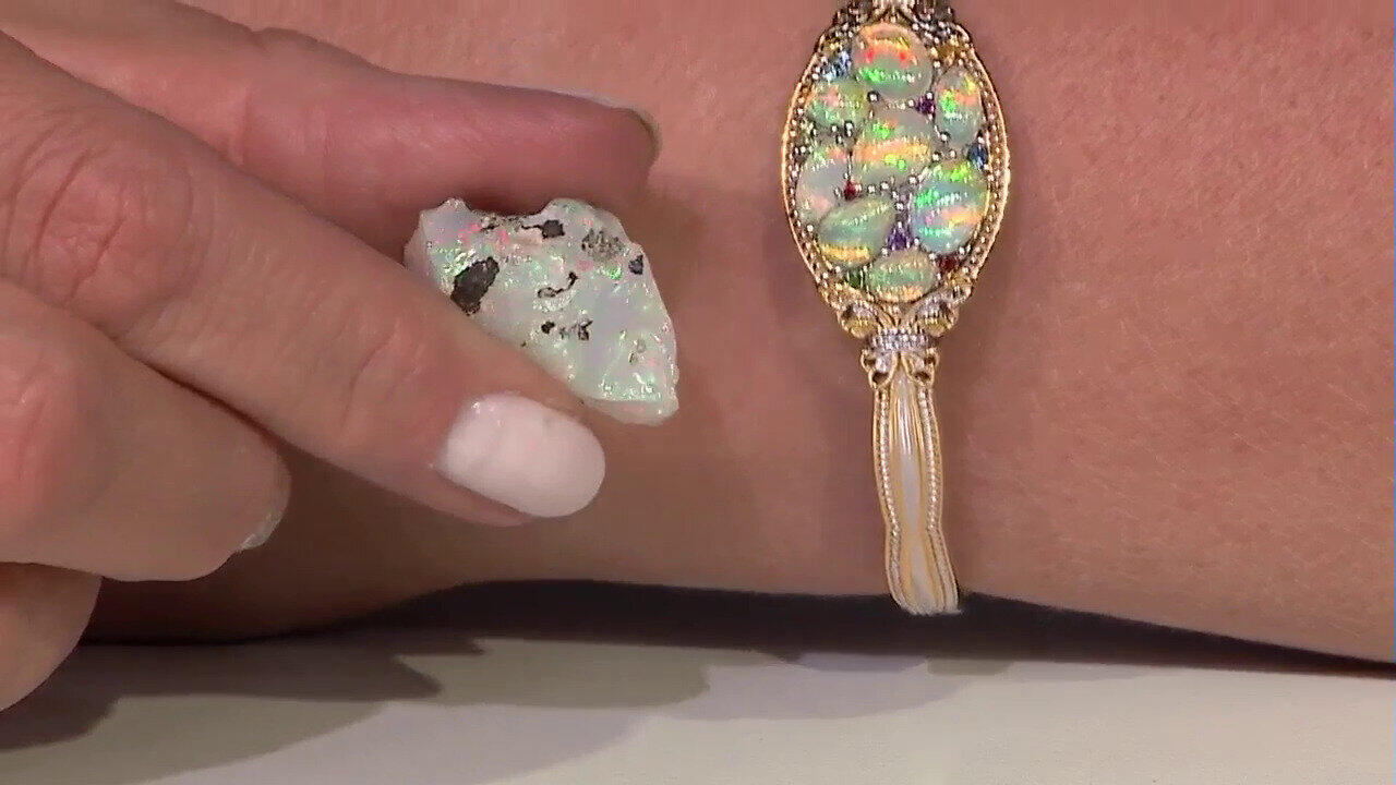 Video Welo Opal Silver Bangle (Gems en Vogue)