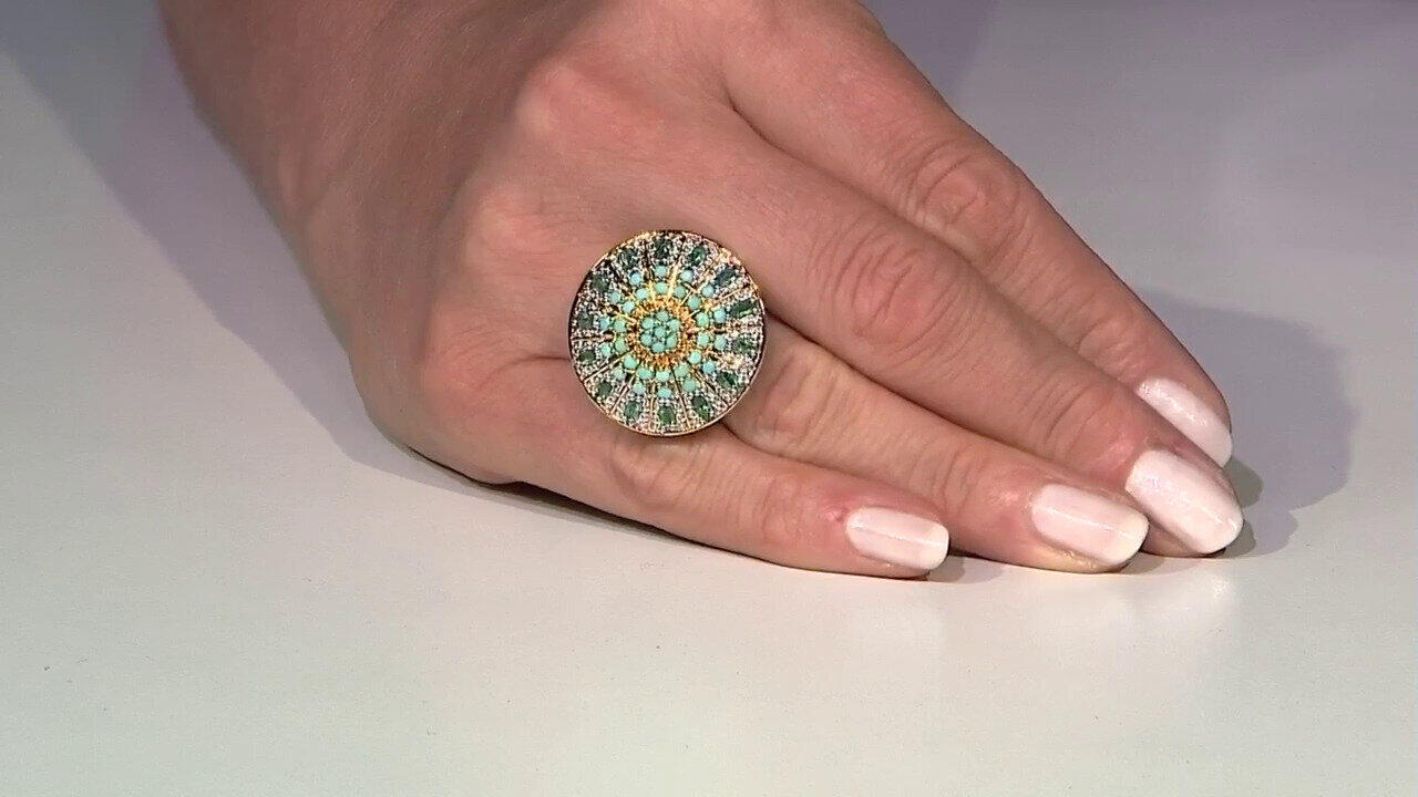 Video Zilveren ring met Zambia-smaragdstenen (Gems en Vogue)