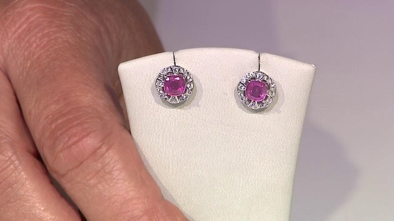 Video Pendientes en plata con Zafiro rosa de Madagascar