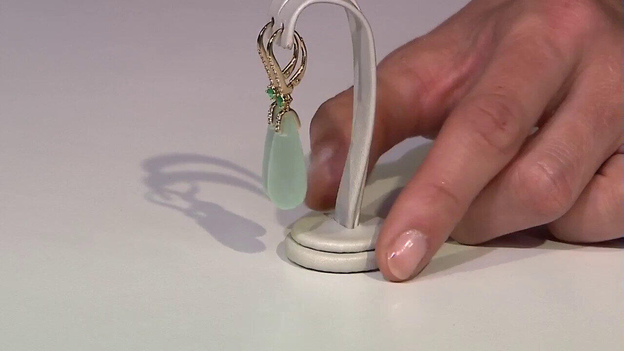 Video Pendientes en plata con Calcedonia verde