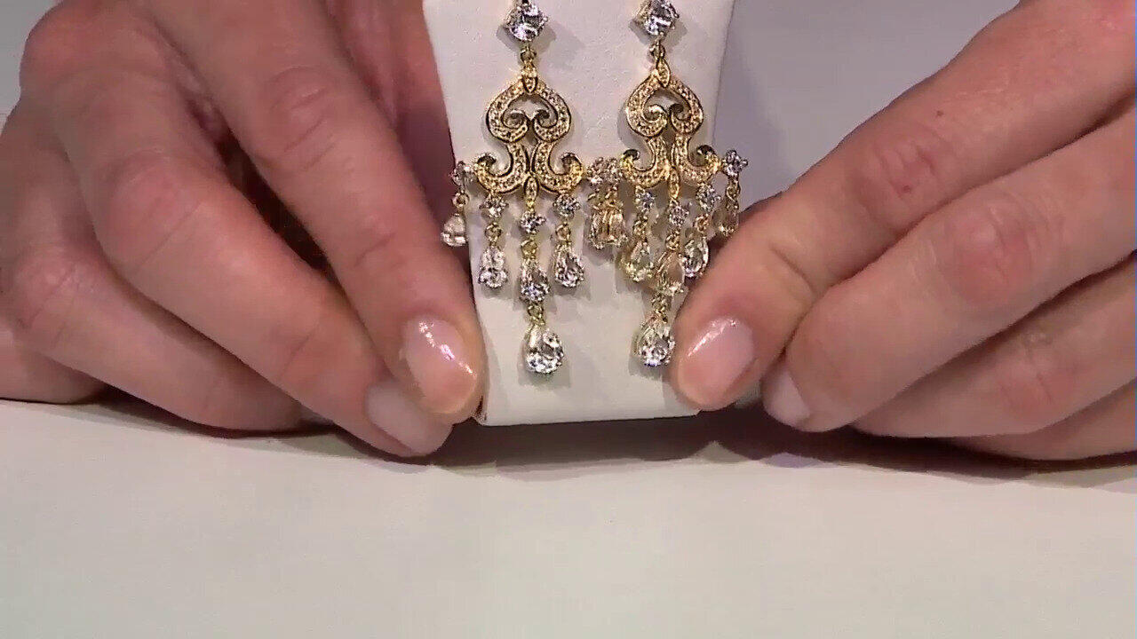 Video Orecchini in argento con Topazio Bianco