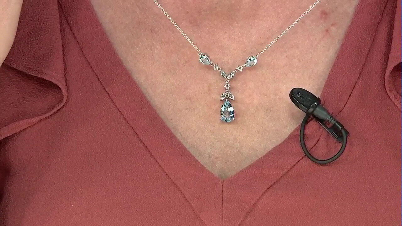 Video Himmelblauer Topas-Silbercollier