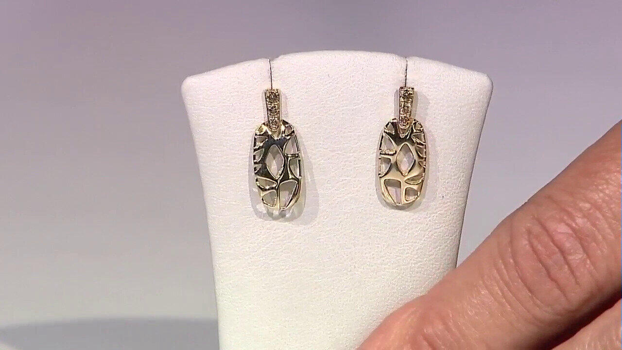 Video Boucles d'oreilles en or et Diamant champagne I2 (Ornaments by de Melo)