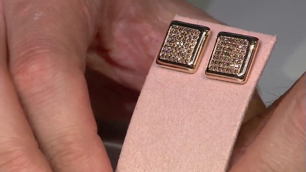 Video Gouden oorbellen met I2 Champagne Diamanten (de Melo)