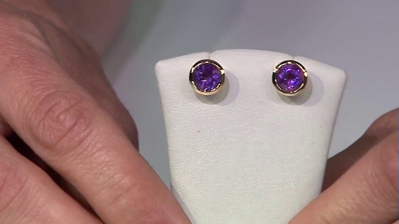 Video Sibirischer Amethyst-Silberohrringe