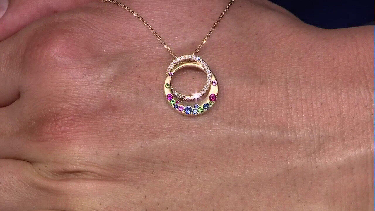 Video 14K Ceylon Blue Sapphire Gold Necklace (CIRARI)