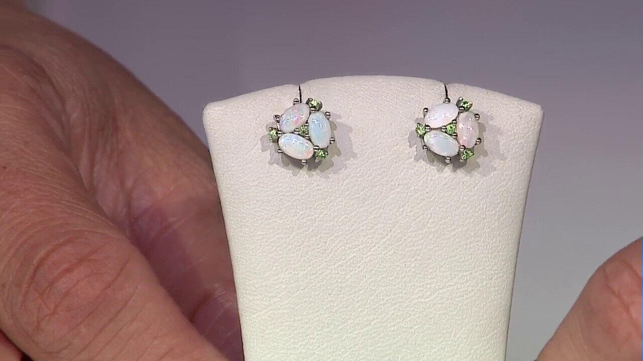 Video Australischer Opal-Silberohrringe