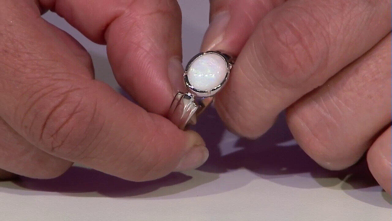 Video Australian Opal Silver Ring