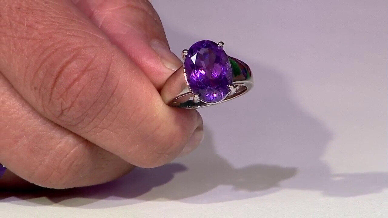 Video Anillo en plata con Amatista de Siberia