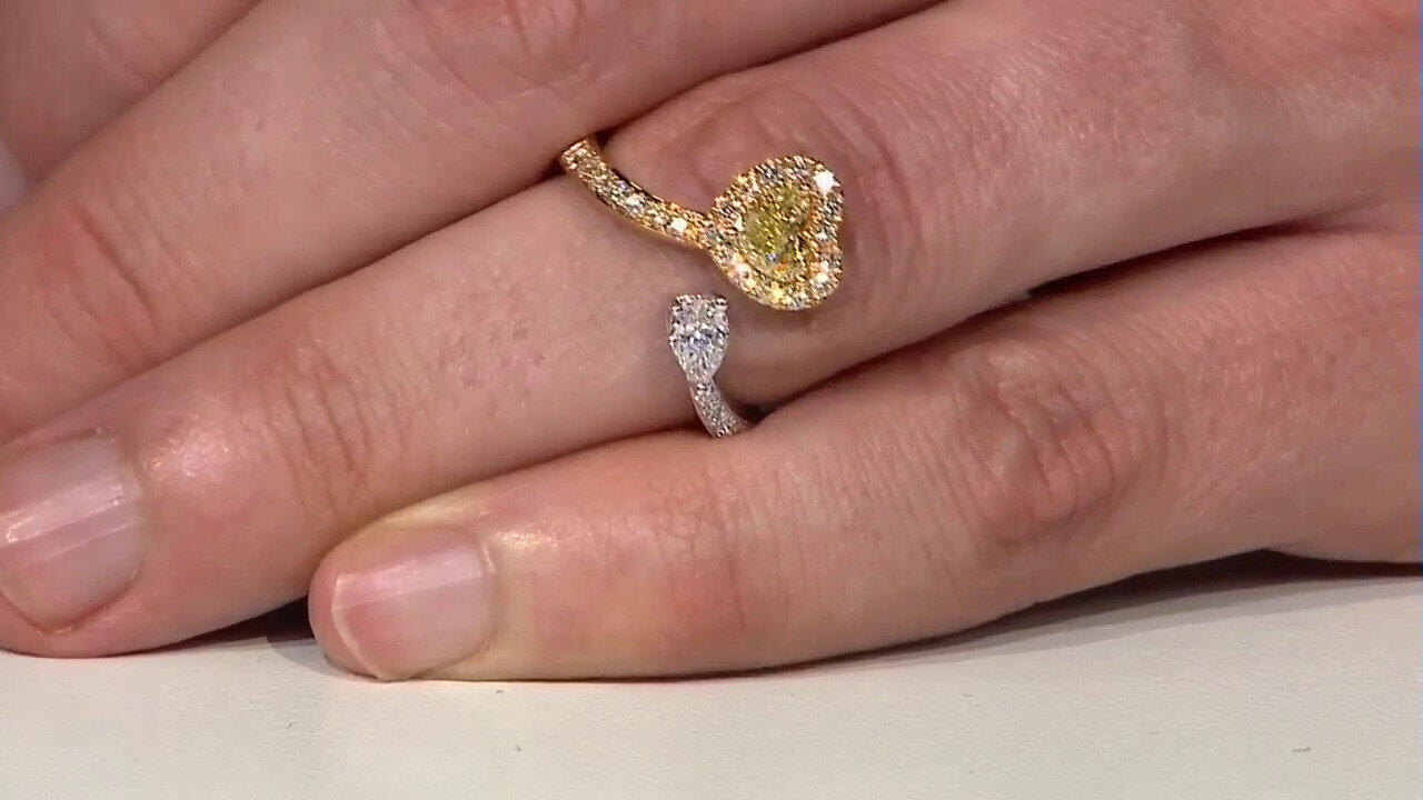 Video Bague en or et Diamant SI2 jaune (CIRARI)