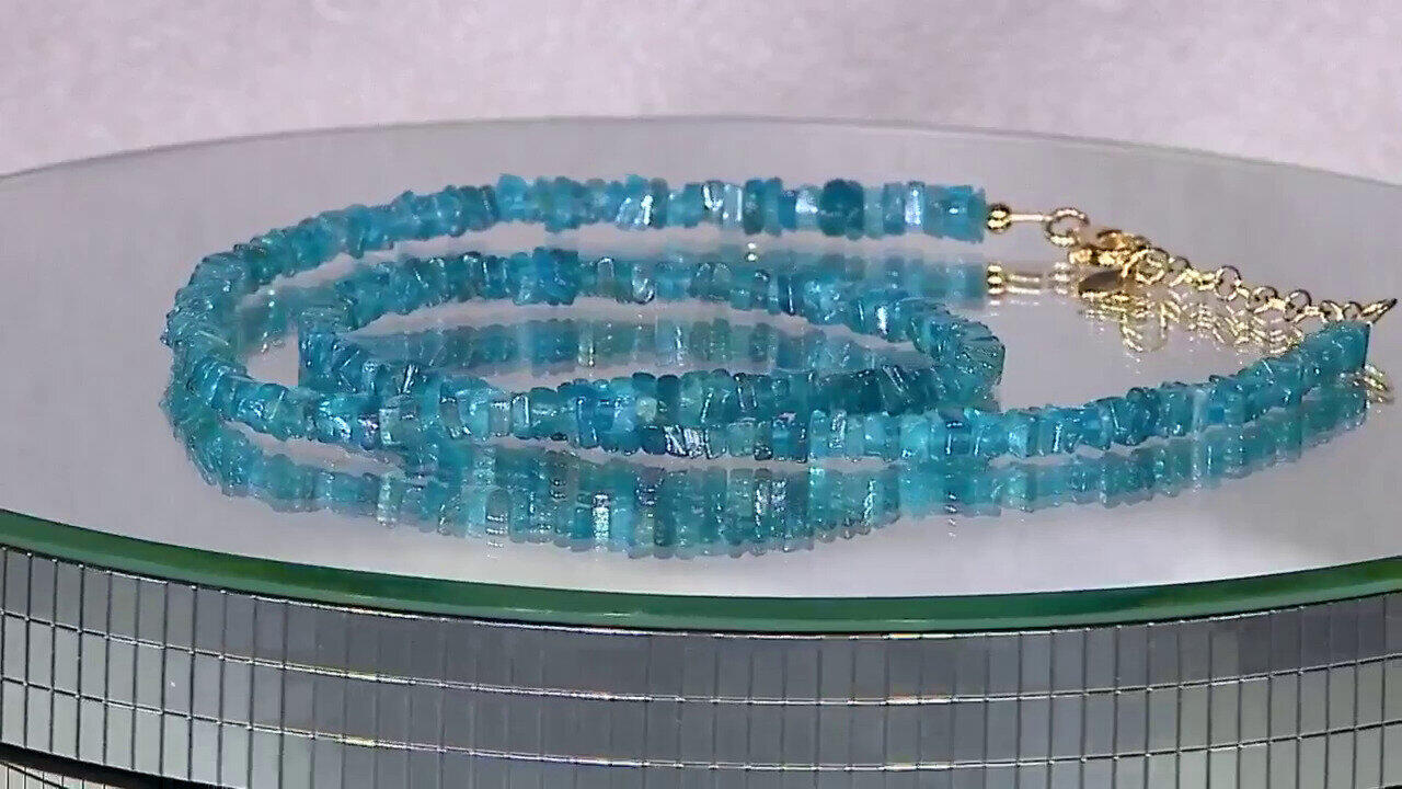 Video Collar en plata con Apatita azul neón