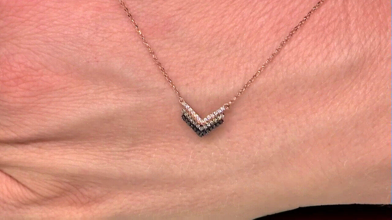 Video Collar en oro con Diamante negro