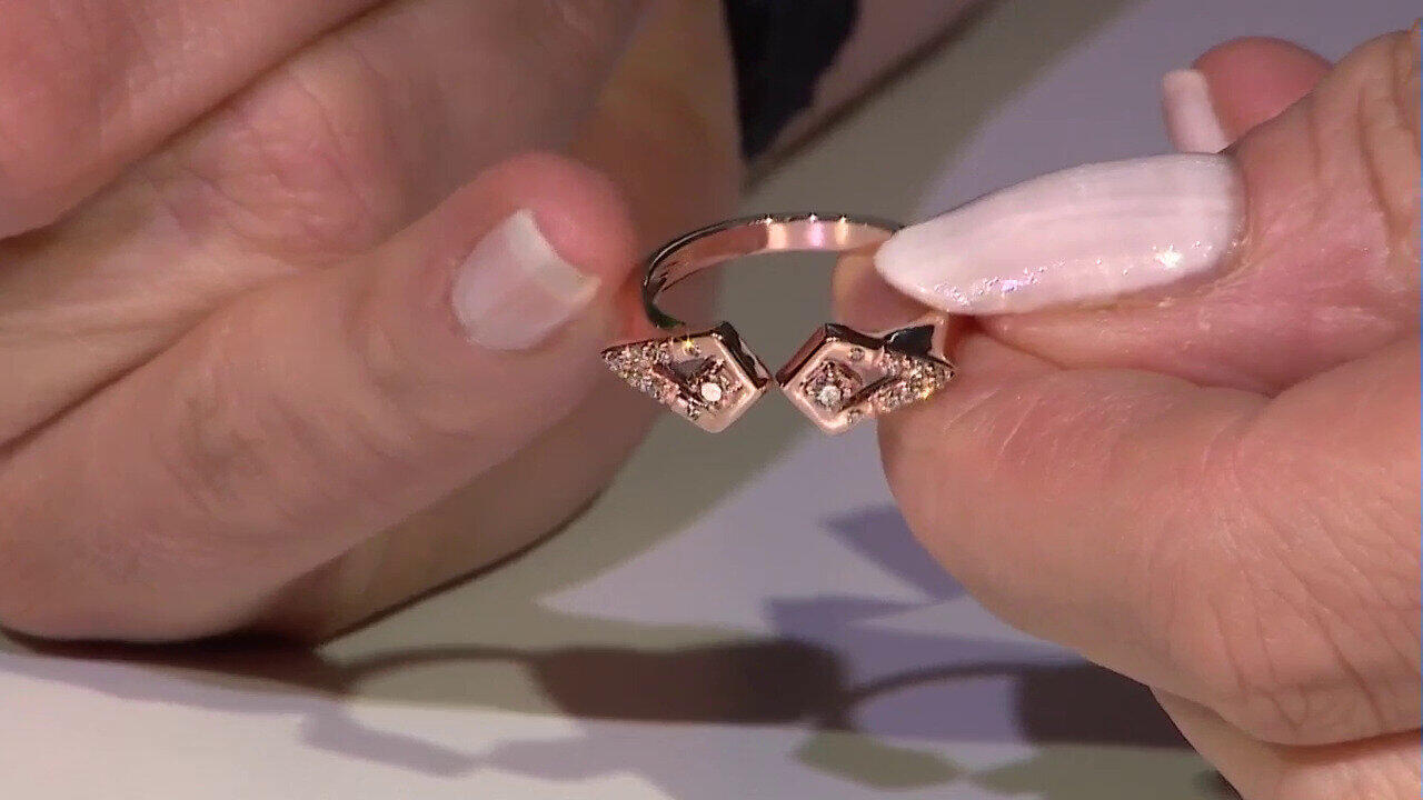 Video Gouden ring met SI1 Argyle Rose De France Diamanten (Annette)
