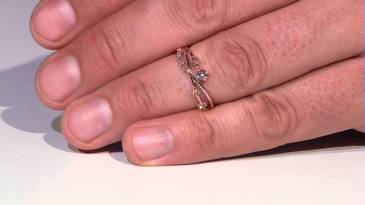 Video Anello in oro con Diamante Rose de France SI1 di Argyle (Annette)
