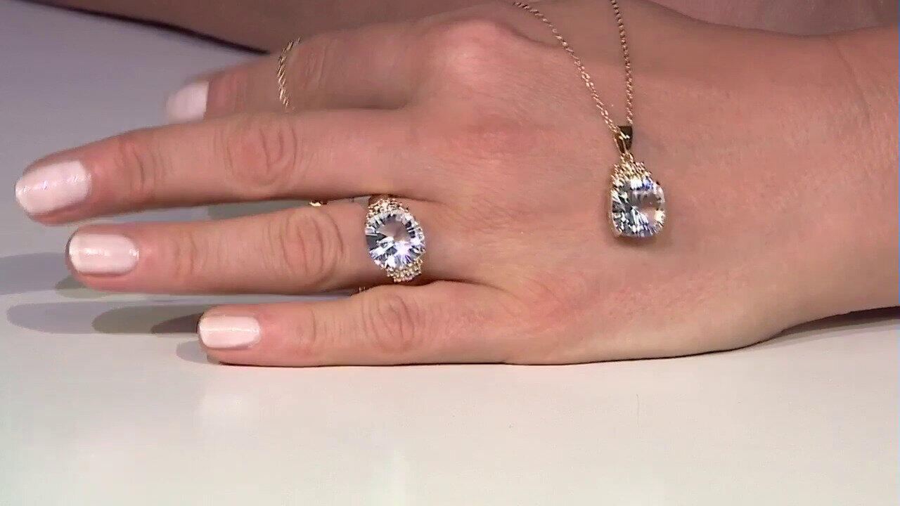 Video Anello in argento con Topazio Bianco