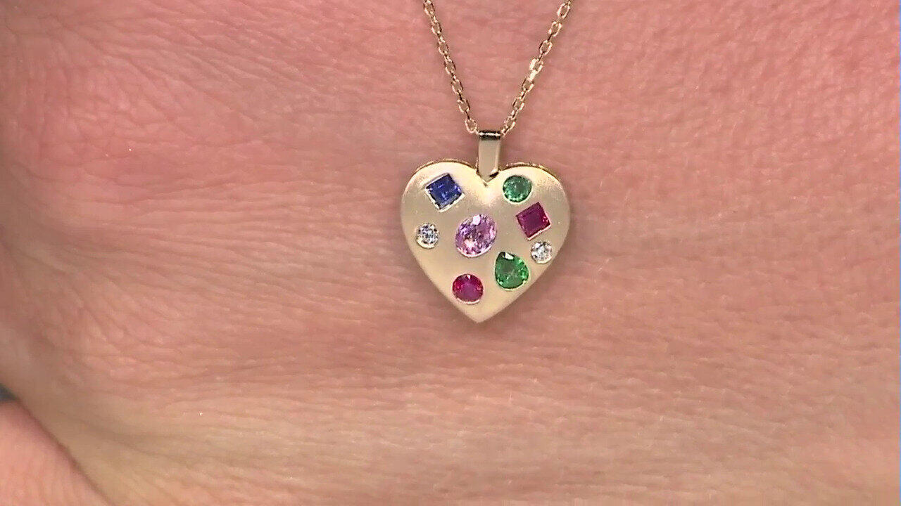 Video Gouden halsketting met een roze saffier (Adela Gold)
