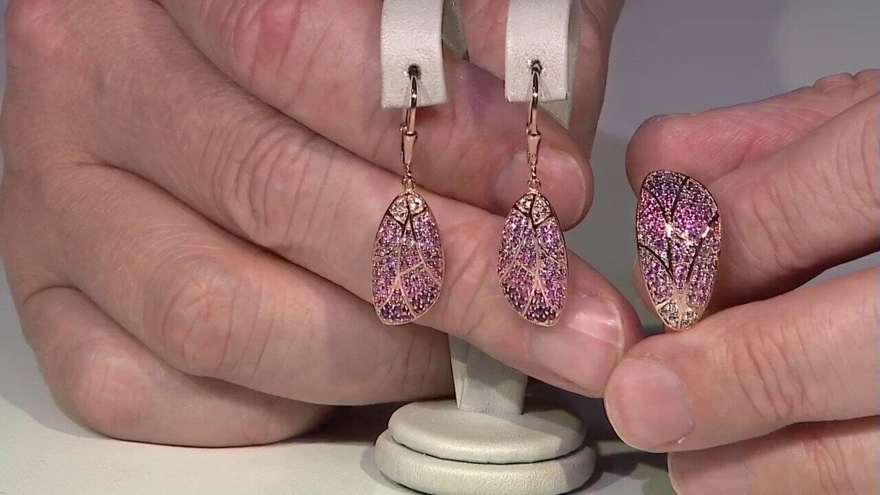 Video Orecchini in argento con Zaffiro Rosa (KM by Juwelo)