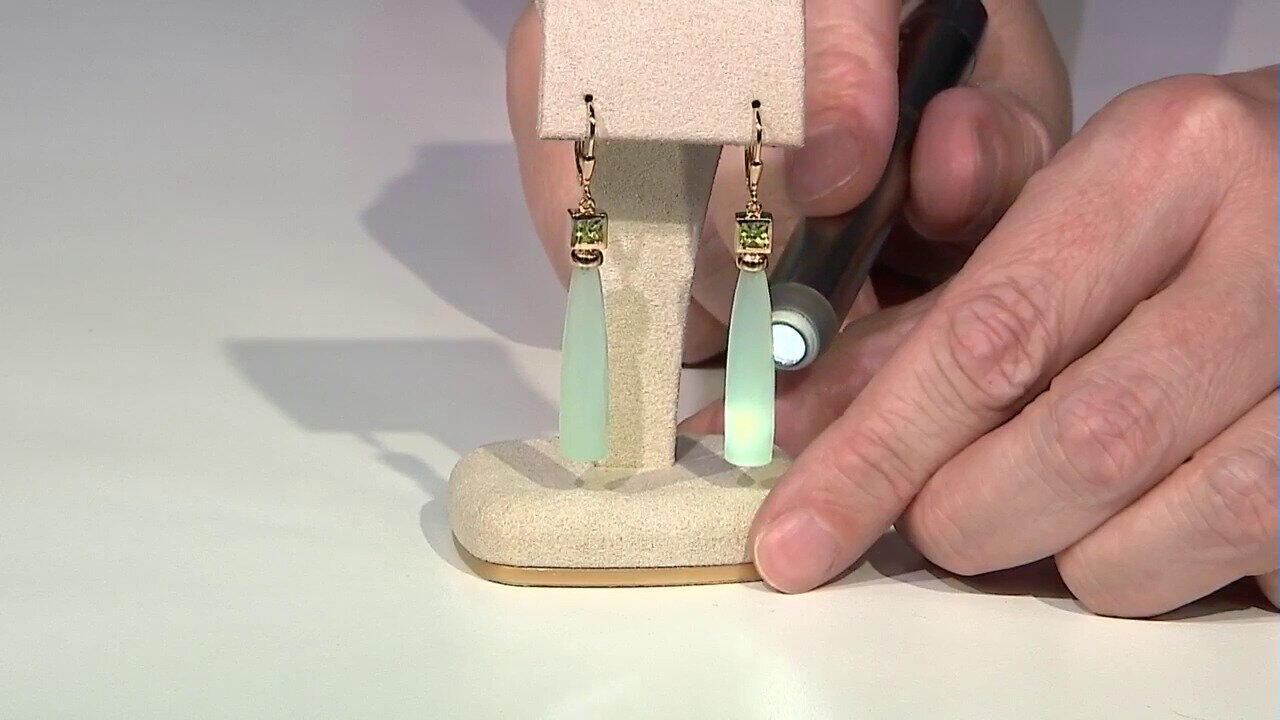 Video Orecchini in argento con Calcedonio Verde (KM by Juwelo)