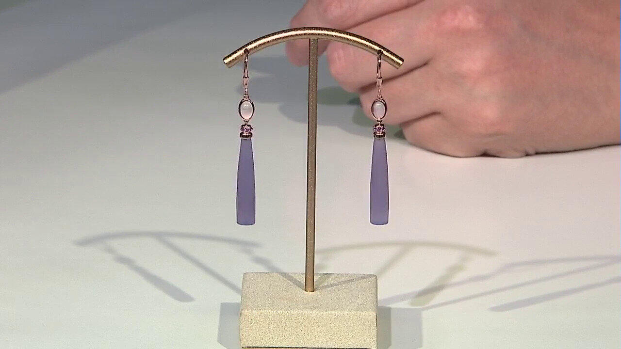Video Orecchini in argento con Calcedonio Lavanda (KM by Juwelo)