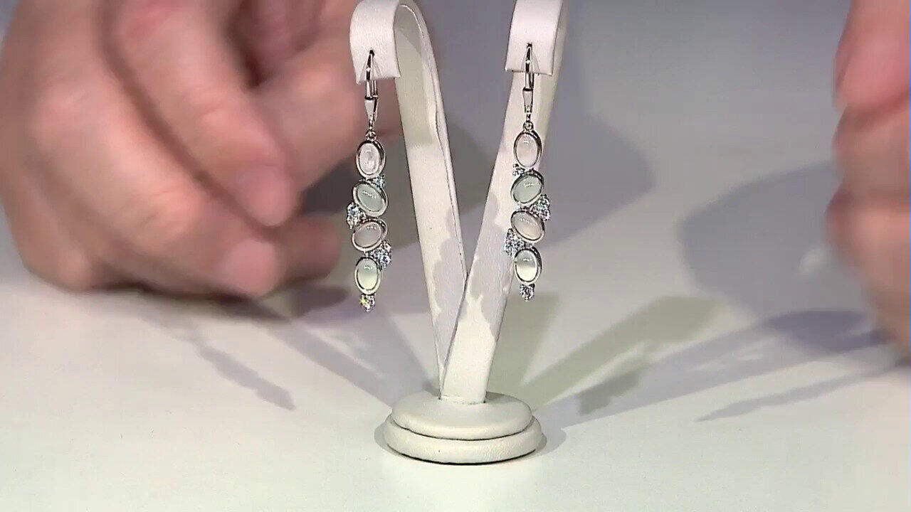 Video Orecchini in argento con Pietra di Luna Bianca (KM by Juwelo)