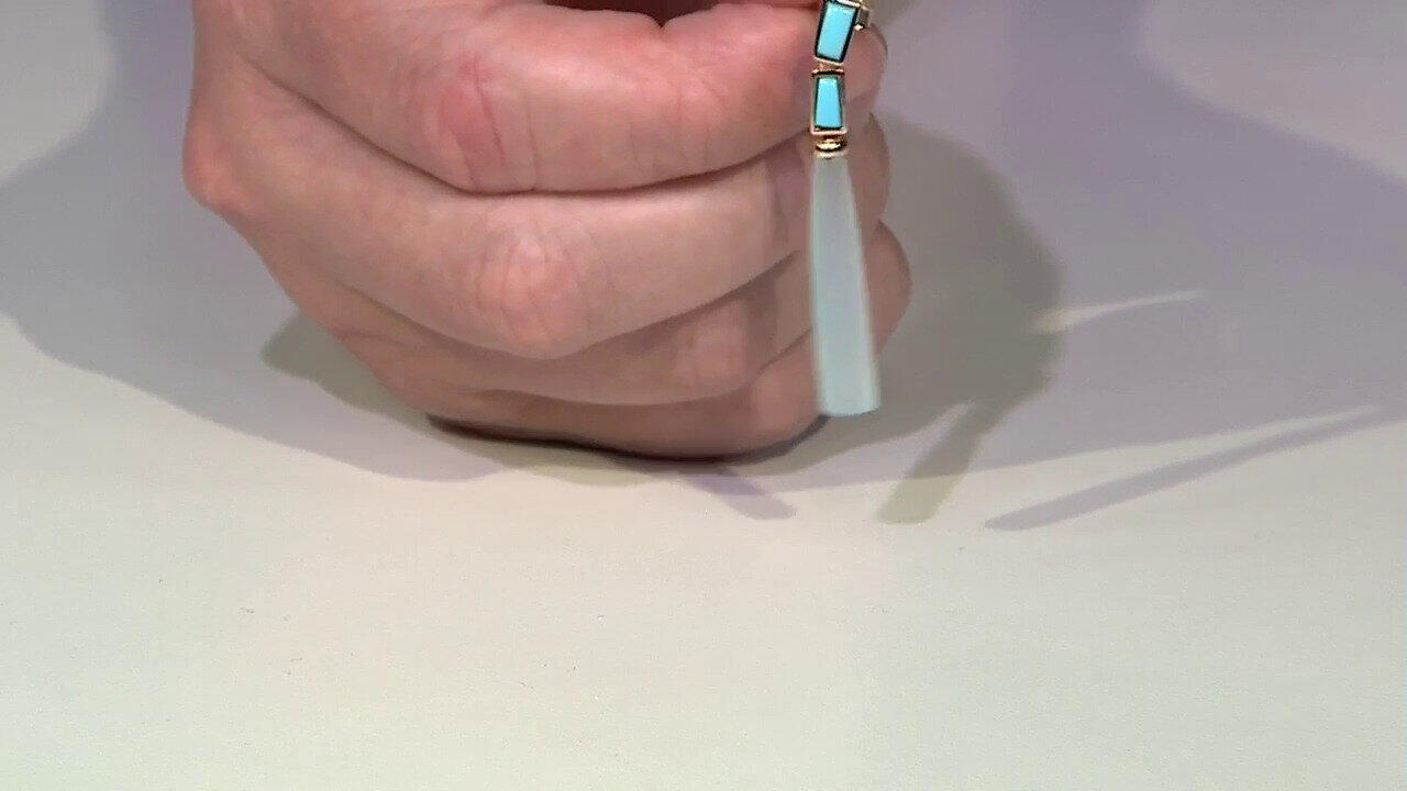 Video Aqua-Chalzedon-Silberohrringe (KM by Juwelo)