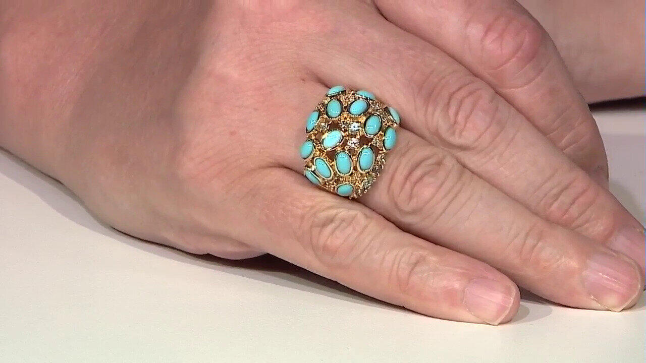 Video Anillo en plata con Turquesa bella durmiente (KM by Juwelo)