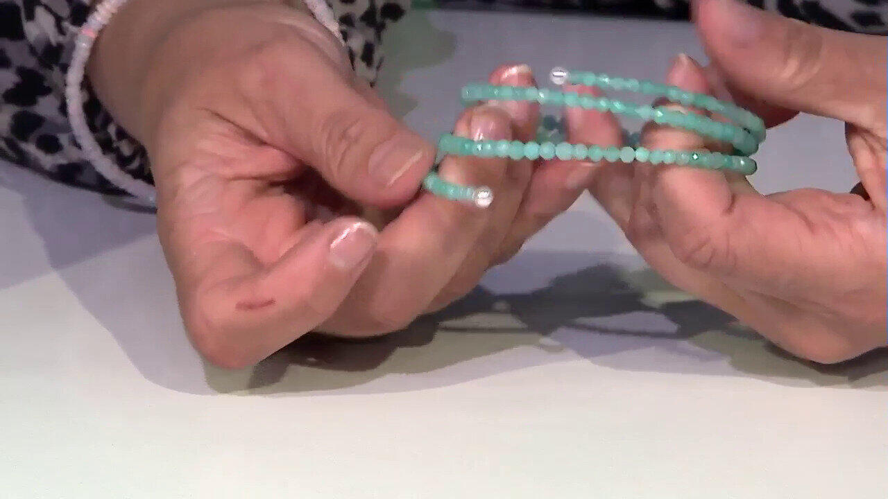 Video Brazalete en acero con Amazonita (Riya)