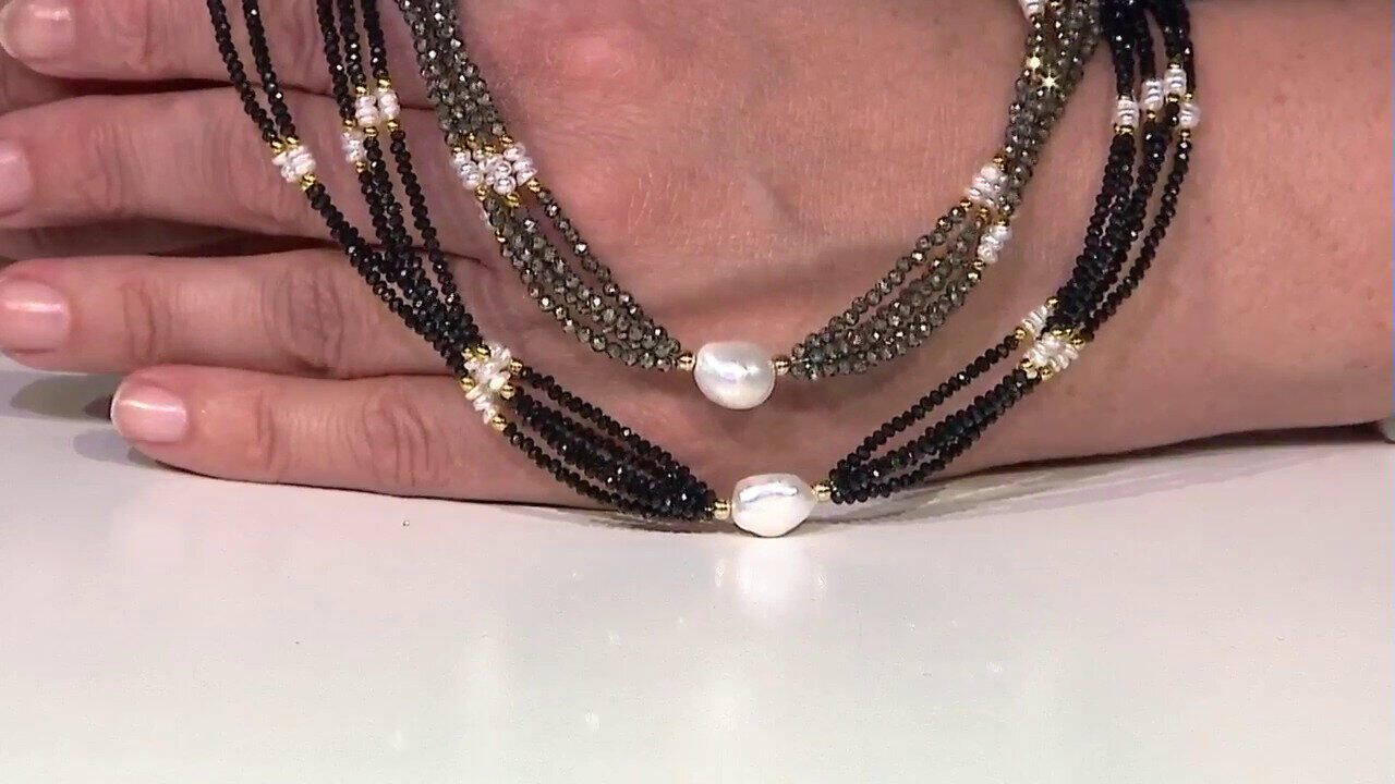Video Collar en plata con Perla blanca Freshwater (Riya)
