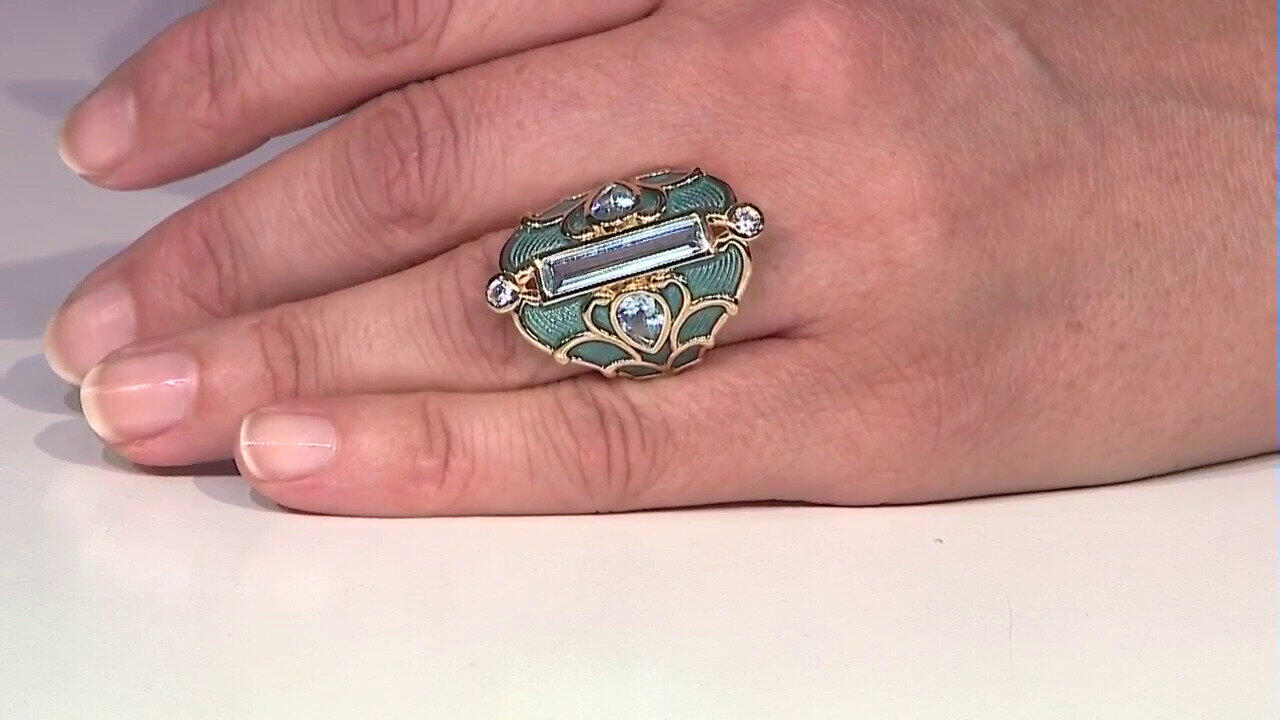 Video Anillo en plata con Topacio azul cielo (Adela Silber)