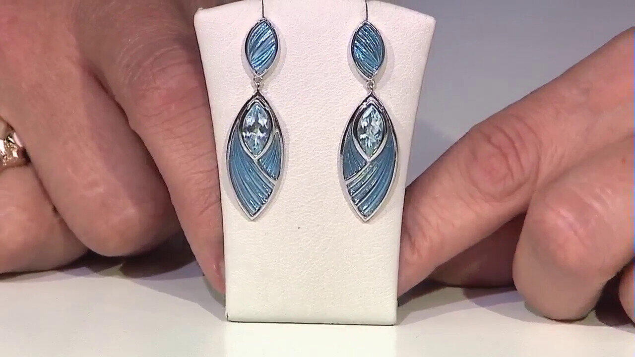 Video Pendientes en plata con Topacio azul cielo (Adela Silber)