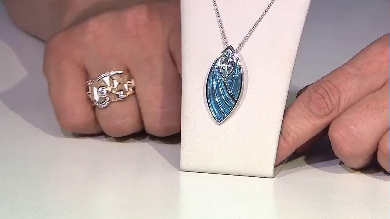 Video Collana in argento con Topazio Blu Cielo (Adela Silber)
