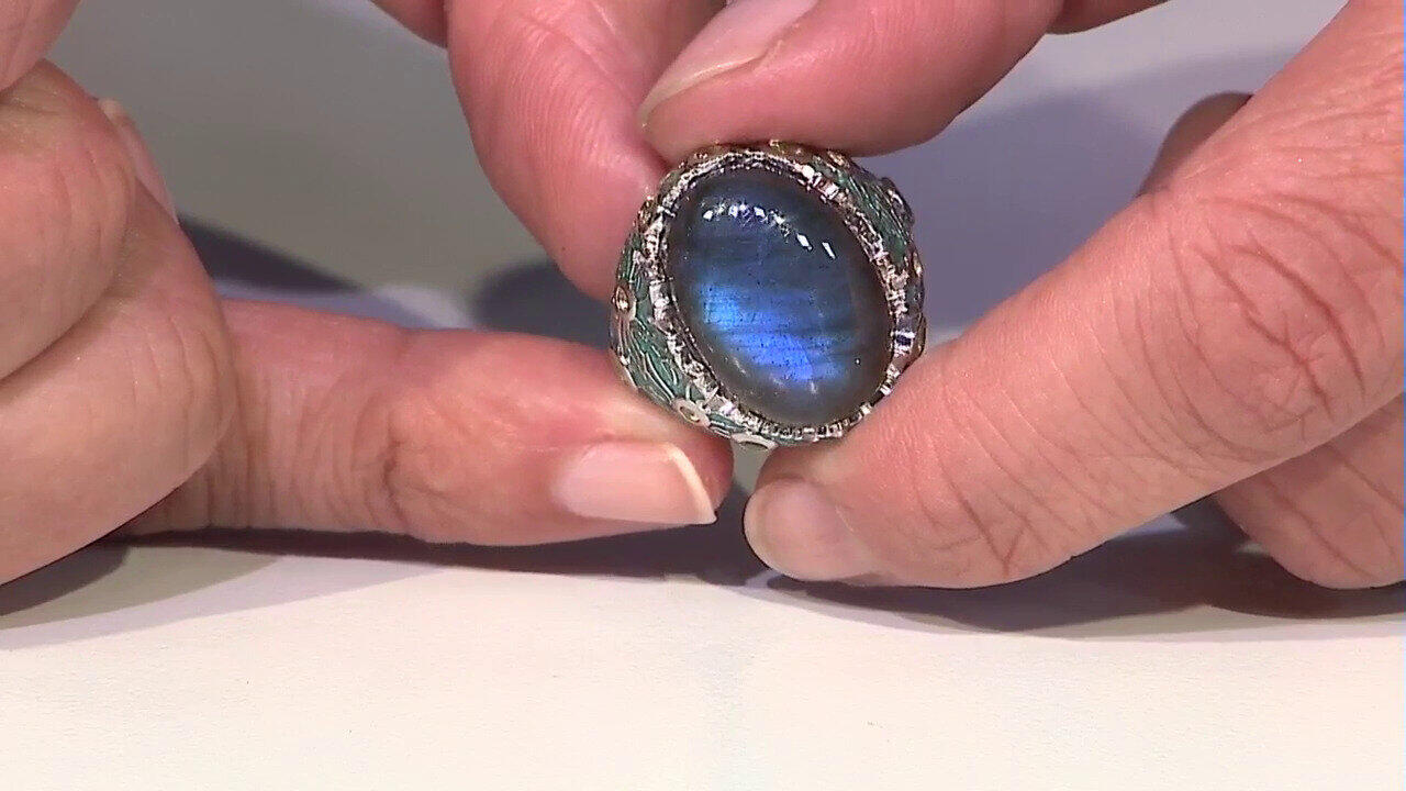 Video Anillo en plata con Labradorita azul de Maniry (Adela Silber)