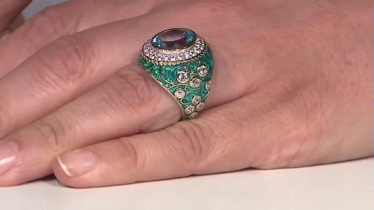 Video Sky Blue Topaz Silver Ring (Adela Silber)