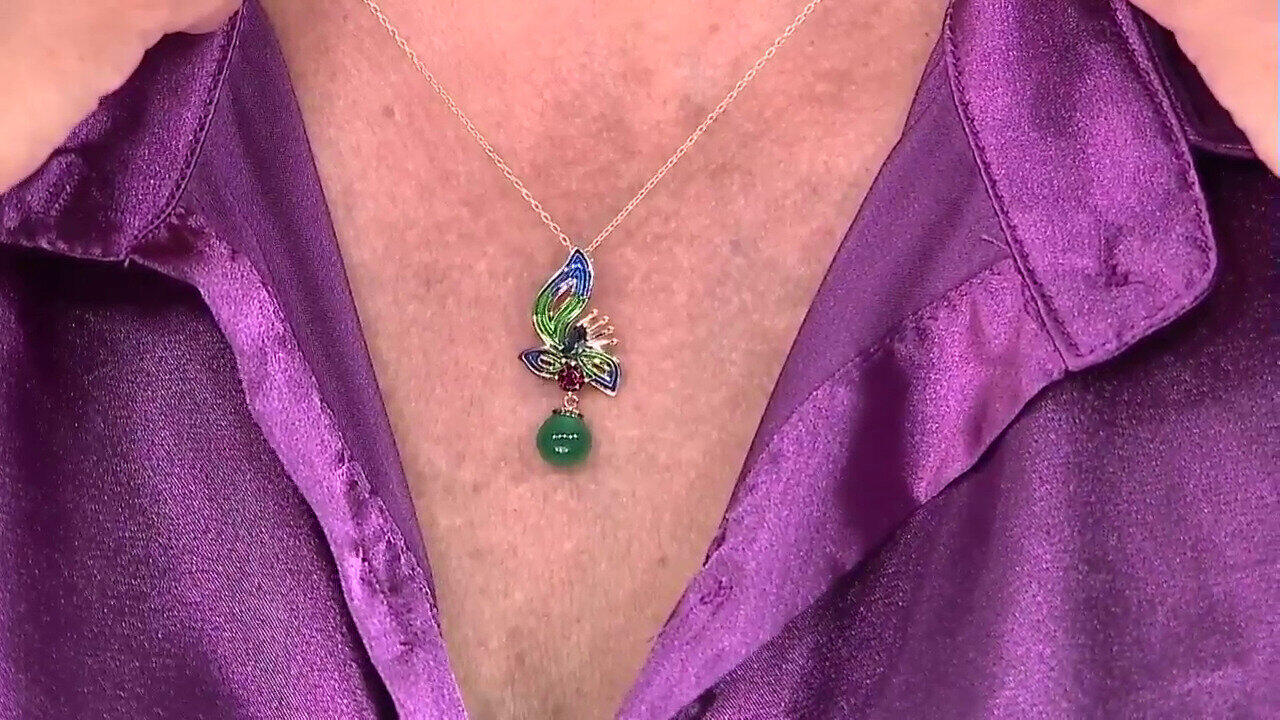 Video Collana in argento con Onice Verde (Adela Silber)