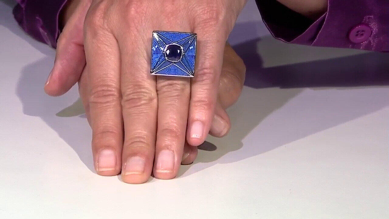 Video Blauer Madagaskar-Saphir-Silberring (Adela Silber)