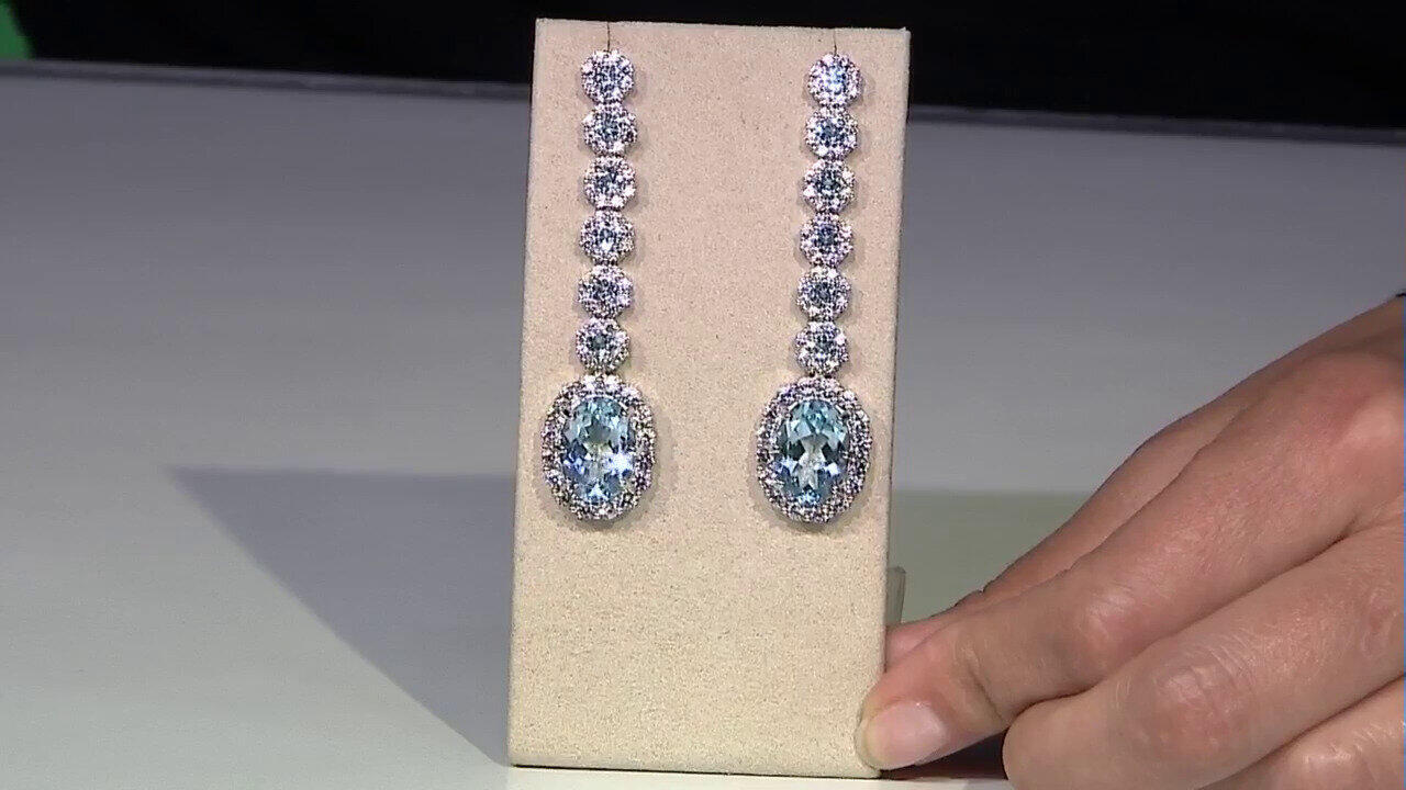 Video Orecchini in argento con Topazio Blu Cielo