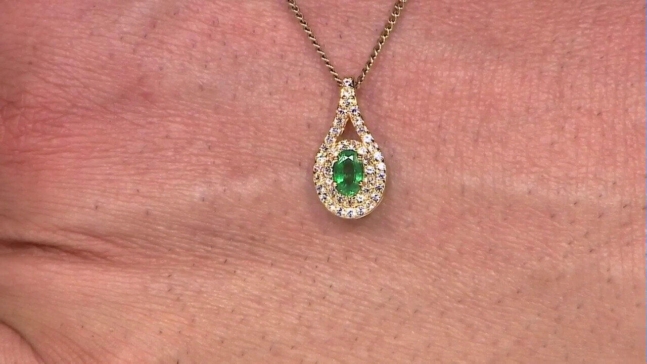 Video Colgante en plata con Esmeralda de Zambia
