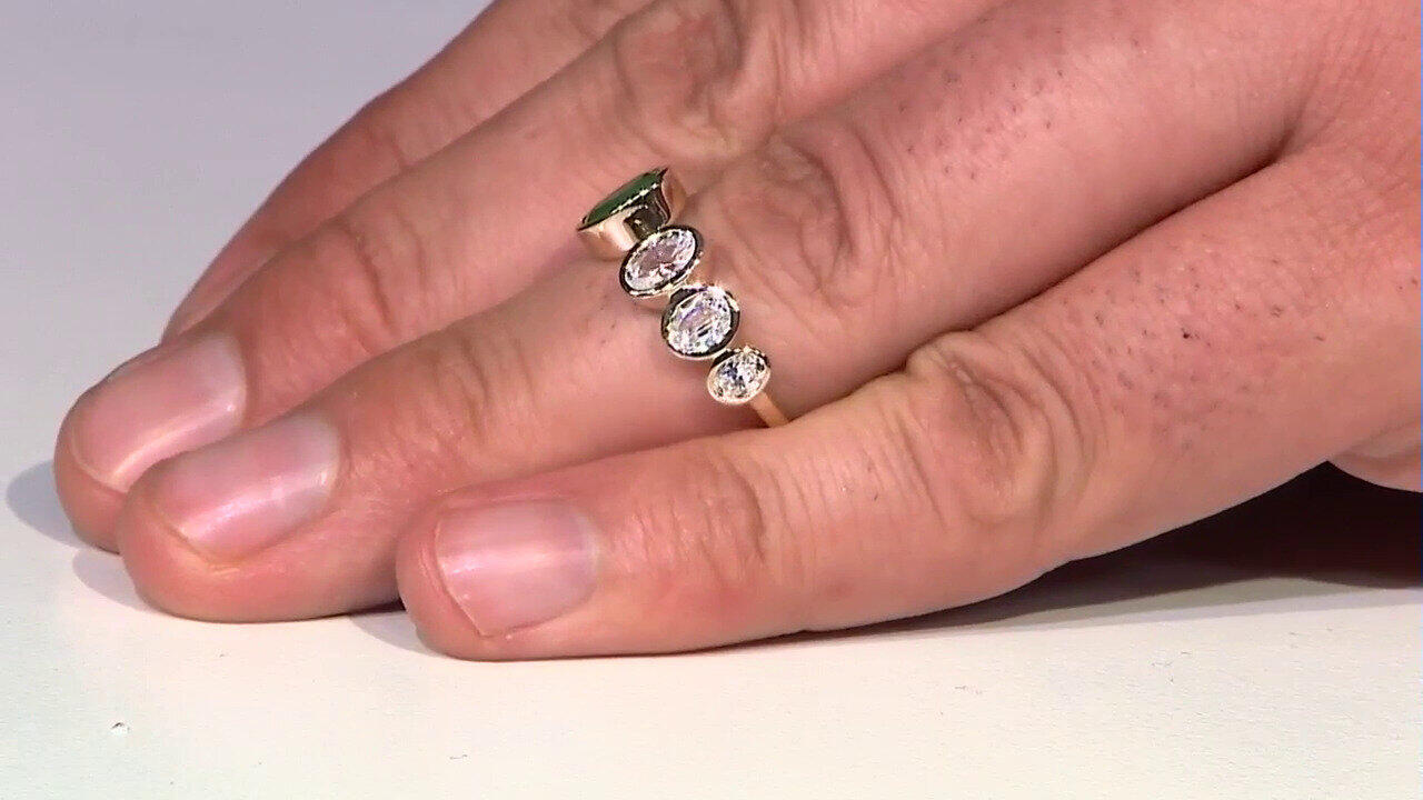 Video 9K Zambian Emerald Gold Ring
